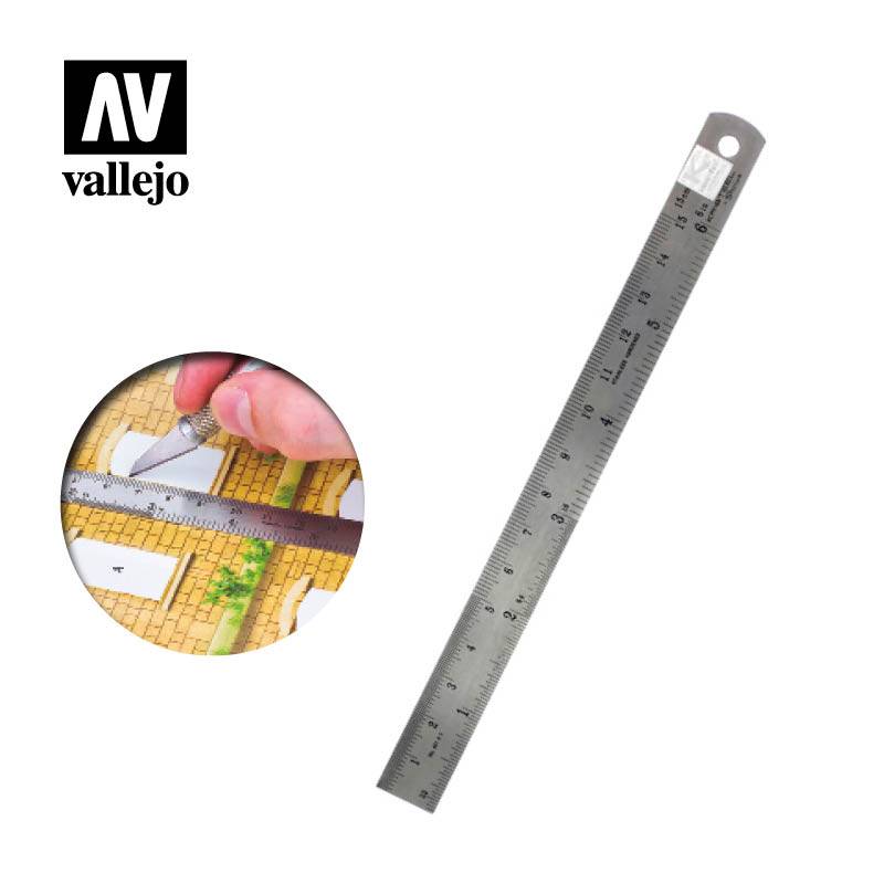 Vallejo Steel Rule 150 mm T15003 Metalllineal Metall Lineal