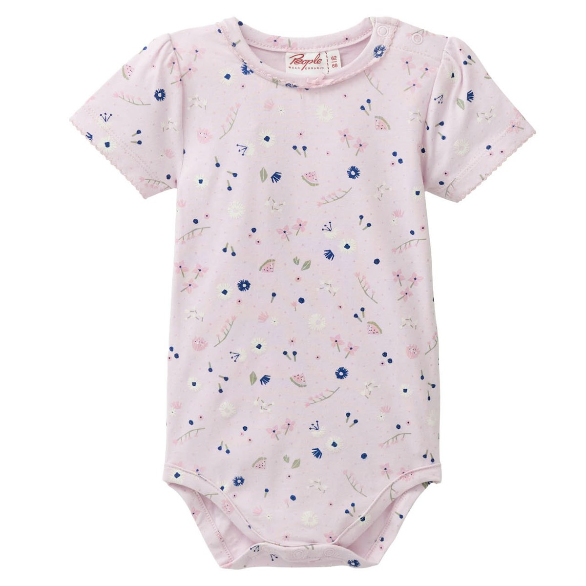 Verspielter Kurzarmbody Sommerblumen hellrosa 86/92 Verspielter Kurzarmbody Sommerblumen hellrosa 86/92