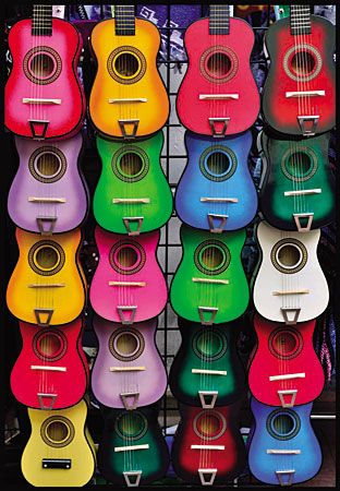 Viele bunte Gitarren