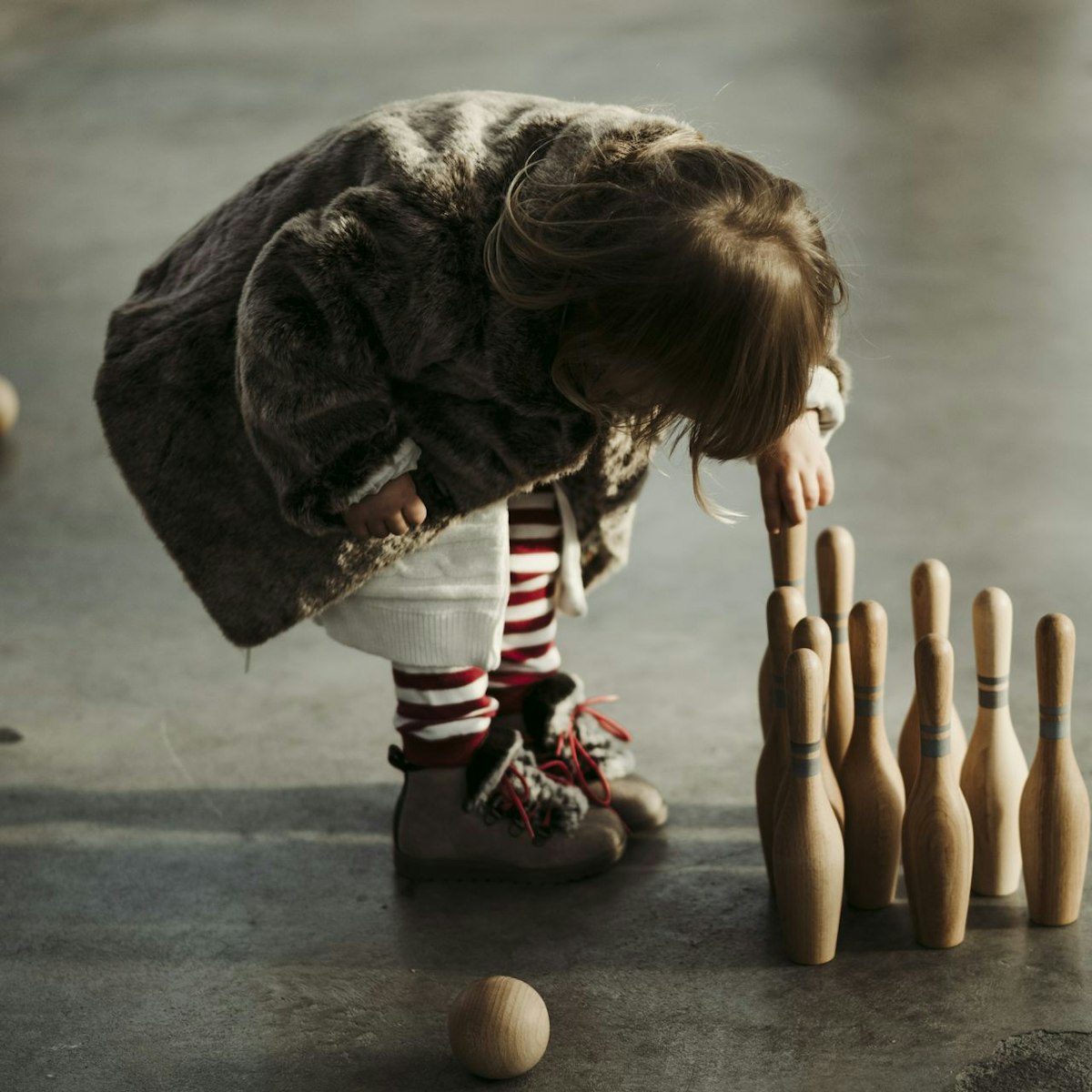 Vintage Bowling Set für Kinder natur Vintage Bowling Set für Kinder natur
