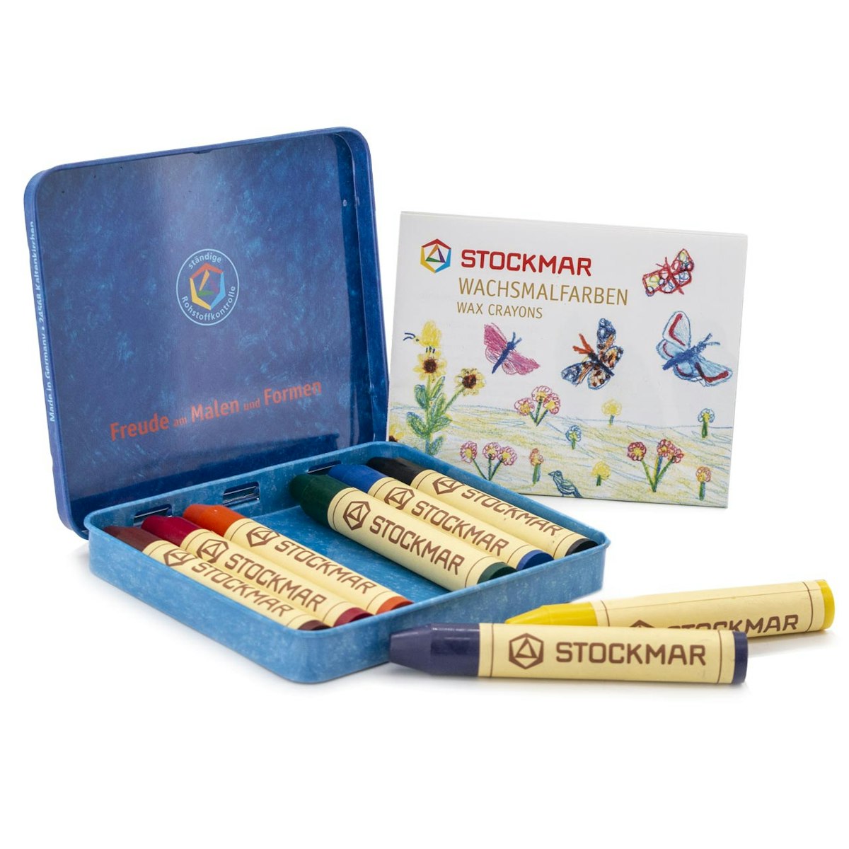 Wachsmalstifte glutenfrei 8 Farben mit Schaber Wachsmalstifte glutenfrei 8 Farben mit Schaber