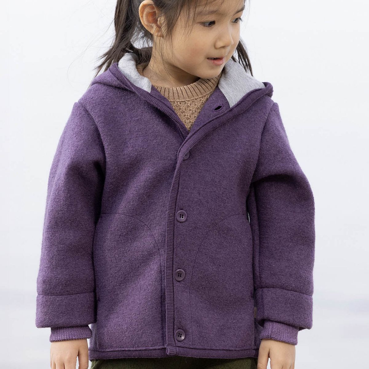 Walk-Jacke mit Knopfleiste aubergine 98/104 Walk-Jacke mit Knopfleiste aubergine 98/104
