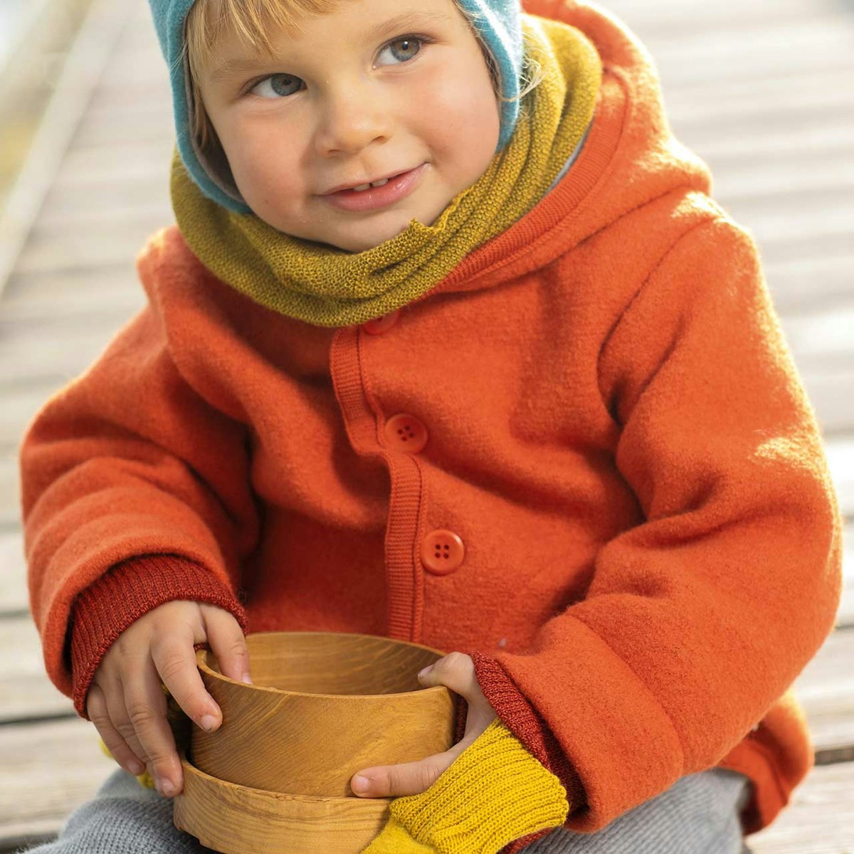 Walkjacke mit Knopfleiste in orange 74/80 Walkjacke mit Knopfleiste in orange 74/80