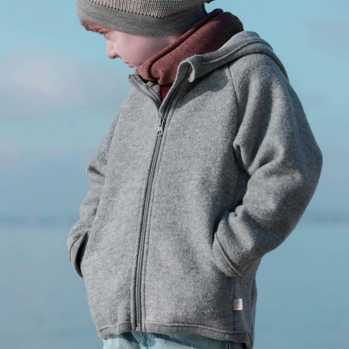 Walkjacke mit Reissverschluss grau 74/80 Walkjacke mit Reissverschluss grau 74/80