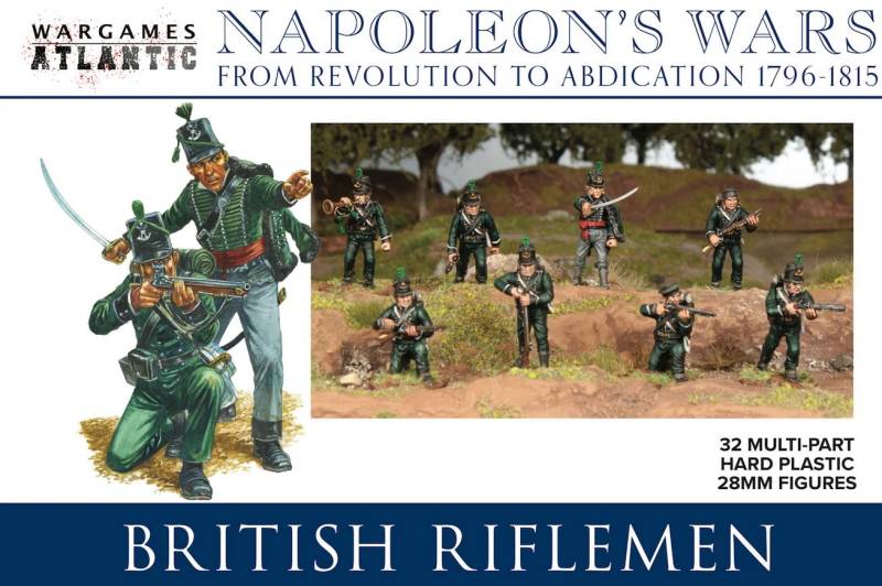 Wargames Atlantic Napoleon's Wars British Riflemen 28mm Chosen men 95th Rifles