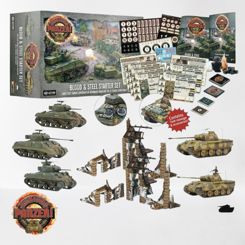 Warlord Games Achtung Panzer! Blood & Steel Starter Set 28mm WWII Tank Tabletop