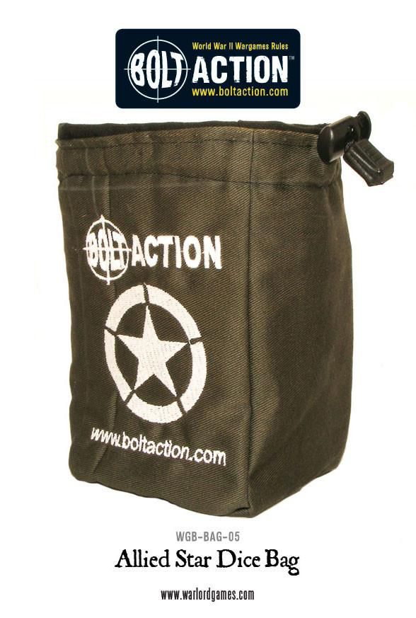 Warlord Games Bolt Action Allied Star Army Dice Bag Würfelbeutel für Order dice