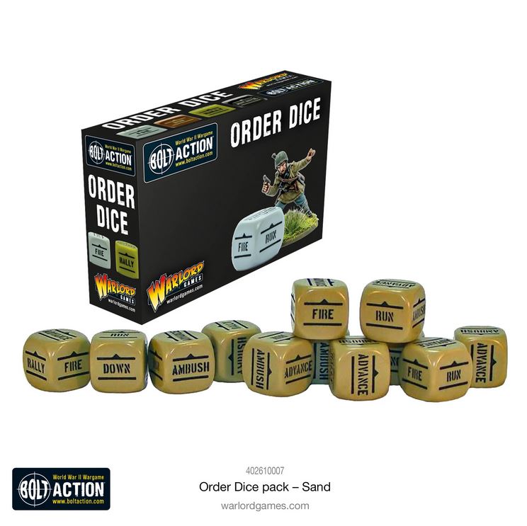 Warlord Games Bolt Action Orders Dice Pack - Sand Kommando Würfel Befehlswürfel