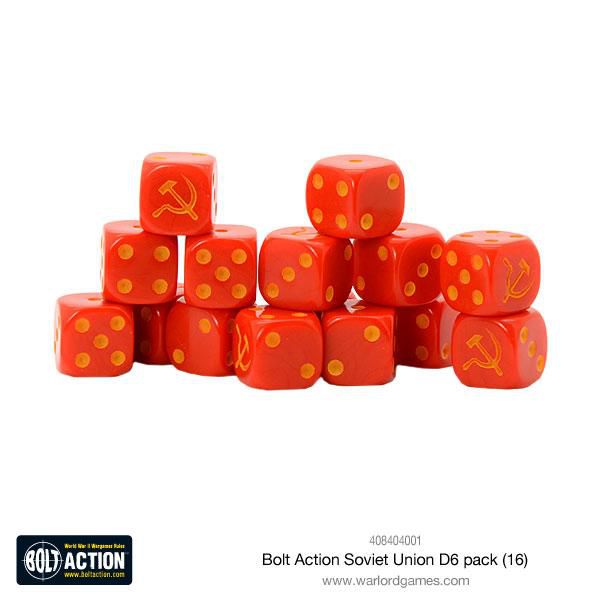 Warlord Games Bolt Action Soviet Union W6 D6 Dice Pack (16) Würfel Sowjets Dice