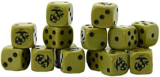 Warlord Games Bolt Action US Marine Corps W6 D6 Dice Pack (16) USMC Würfel Army