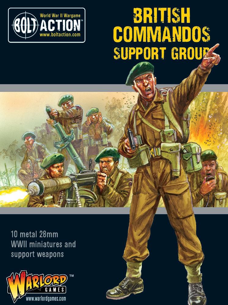 Warlord Games British Commandos Support Group 28mm Bolt Action WW2 HQ medic MMG