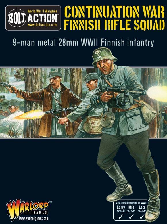 Warlord Games Continuation War Finnish Rifle Squad 28mm Bolt Action WWII Finnen