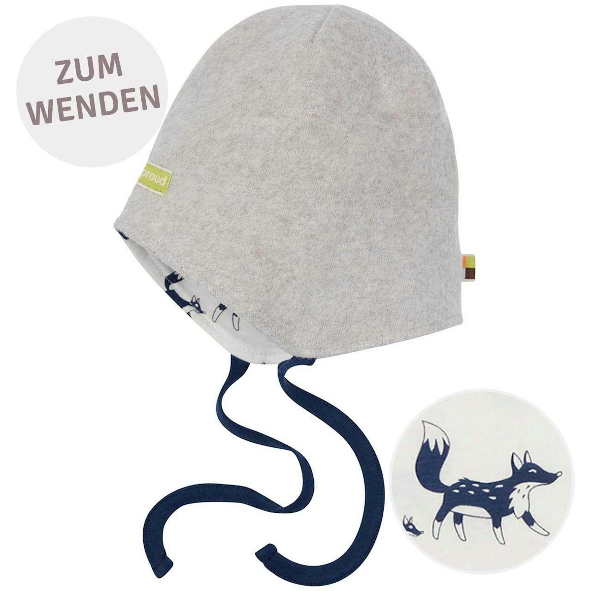 Warme Fleece Wendemütze hellgrau melange 86 Warme Fleece Wendemütze hellgrau melange 86