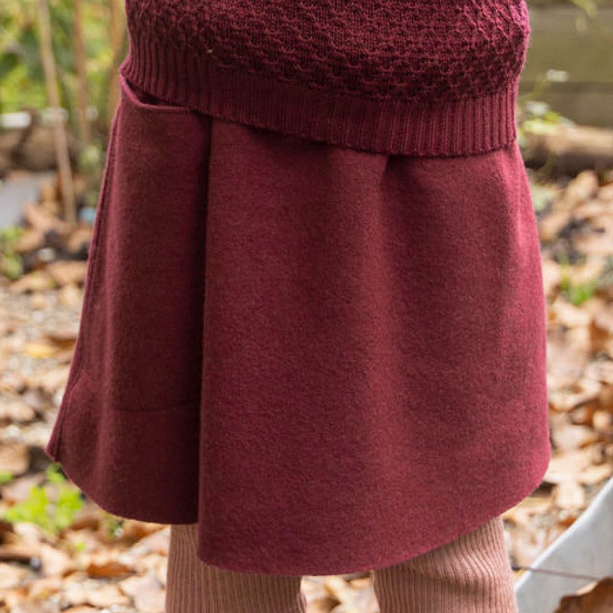Warmer Woll Rock mit Strickbund cassis 110/116 Warmer Woll Rock mit Strickbund cassis 110/116
