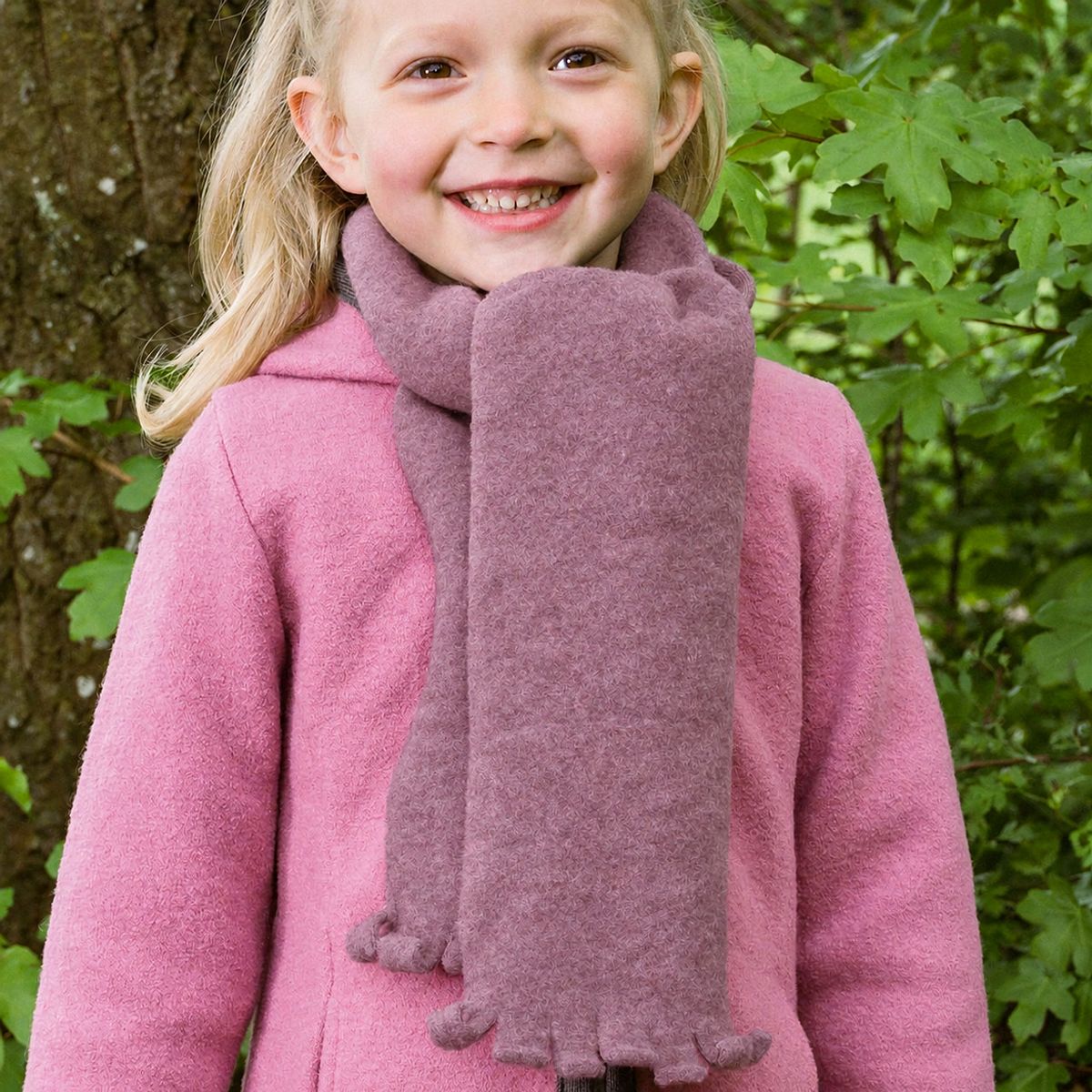 Warmer Wollfleece Steckschal Dusty Plum 80cm S Warmer Wollfleece Steckschal Dusty Plum 80cm S