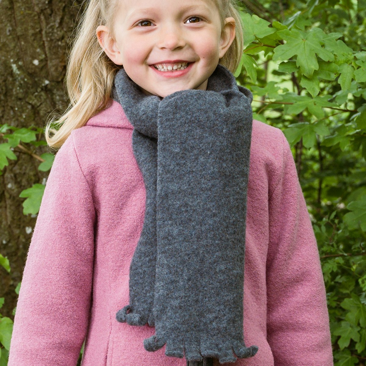 Warmer Wollfleece Steckschal anthrazit M Warmer Wollfleece Steckschal anthrazit M