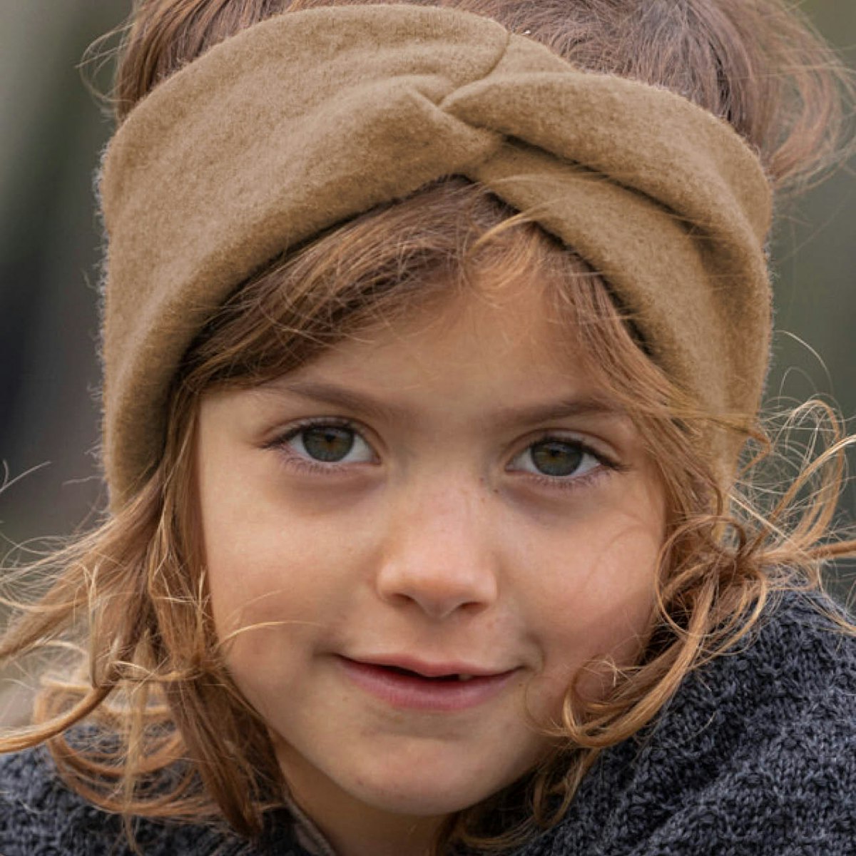 Warmes Stirnband Wolle karamell-braun 46/50 Warmes Stirnband Wolle karamell-braun 46/50