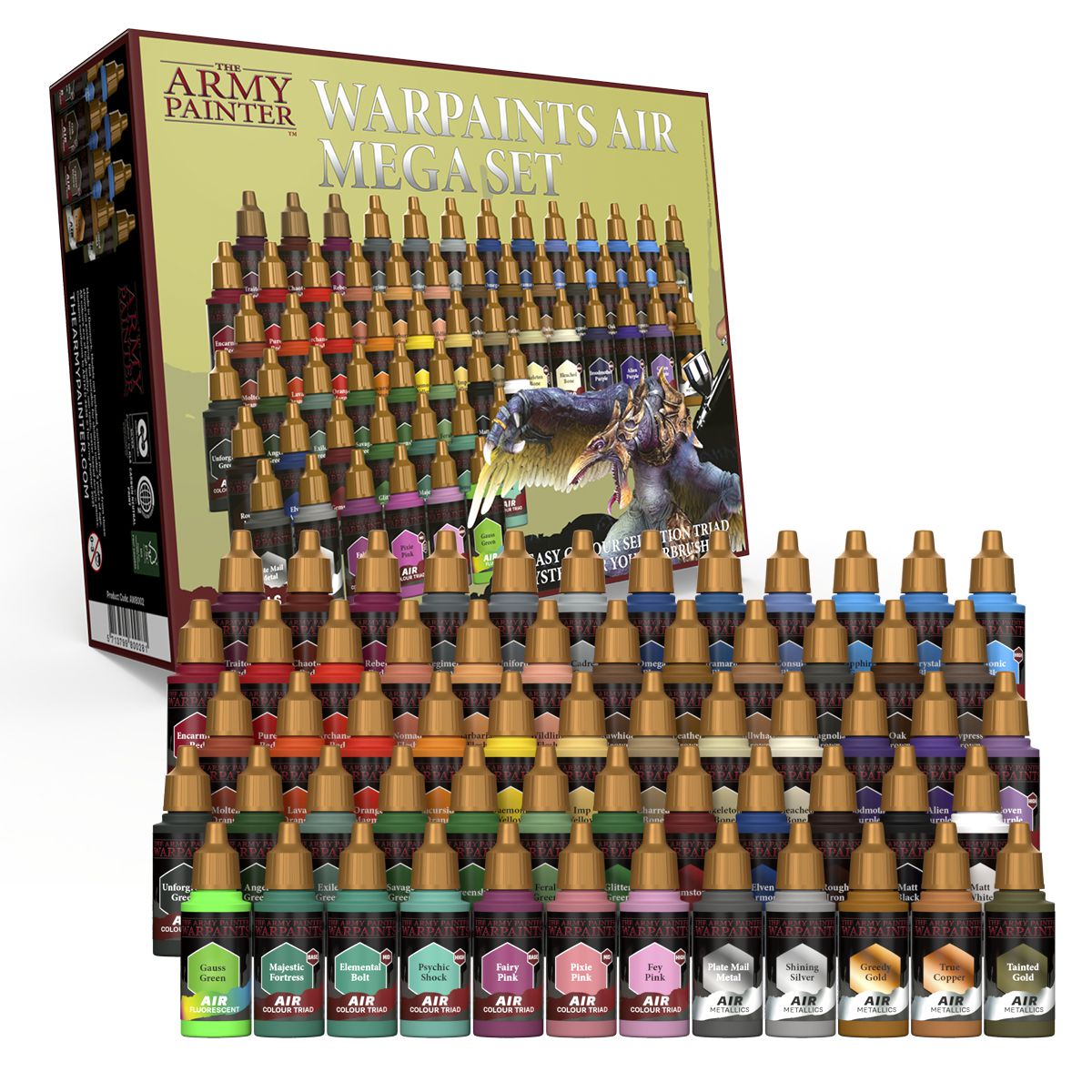 Warpaints Air Mega Set Army Painter Airbrush Farben AW8002 Ready Paints