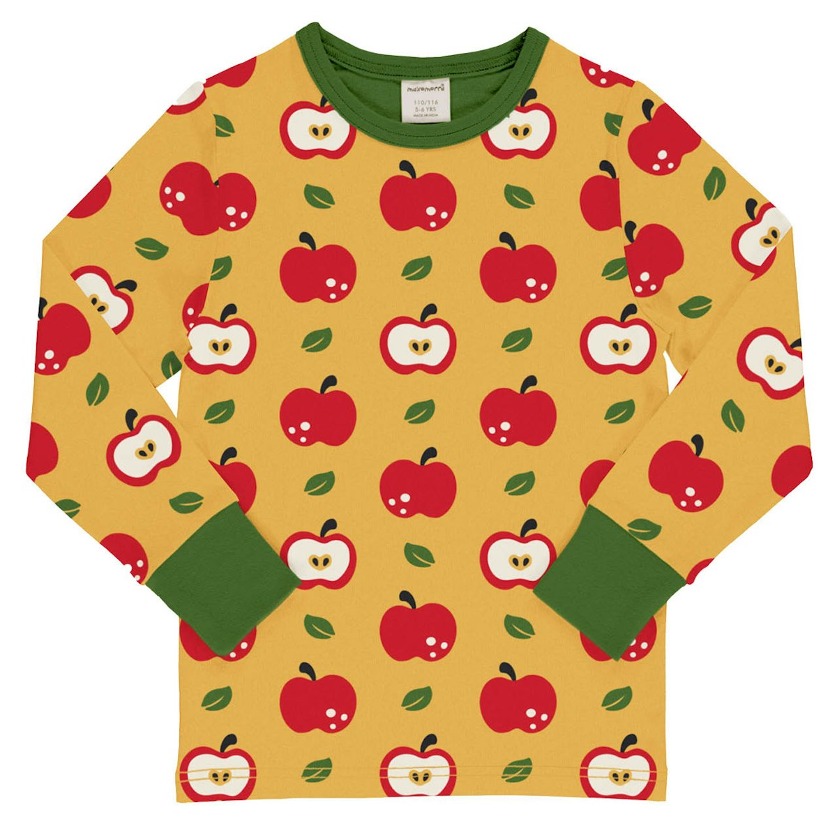 Weiches Langarmshirt Apfel gelb 92/98 Weiches Langarmshirt Apfel gelb 92/98