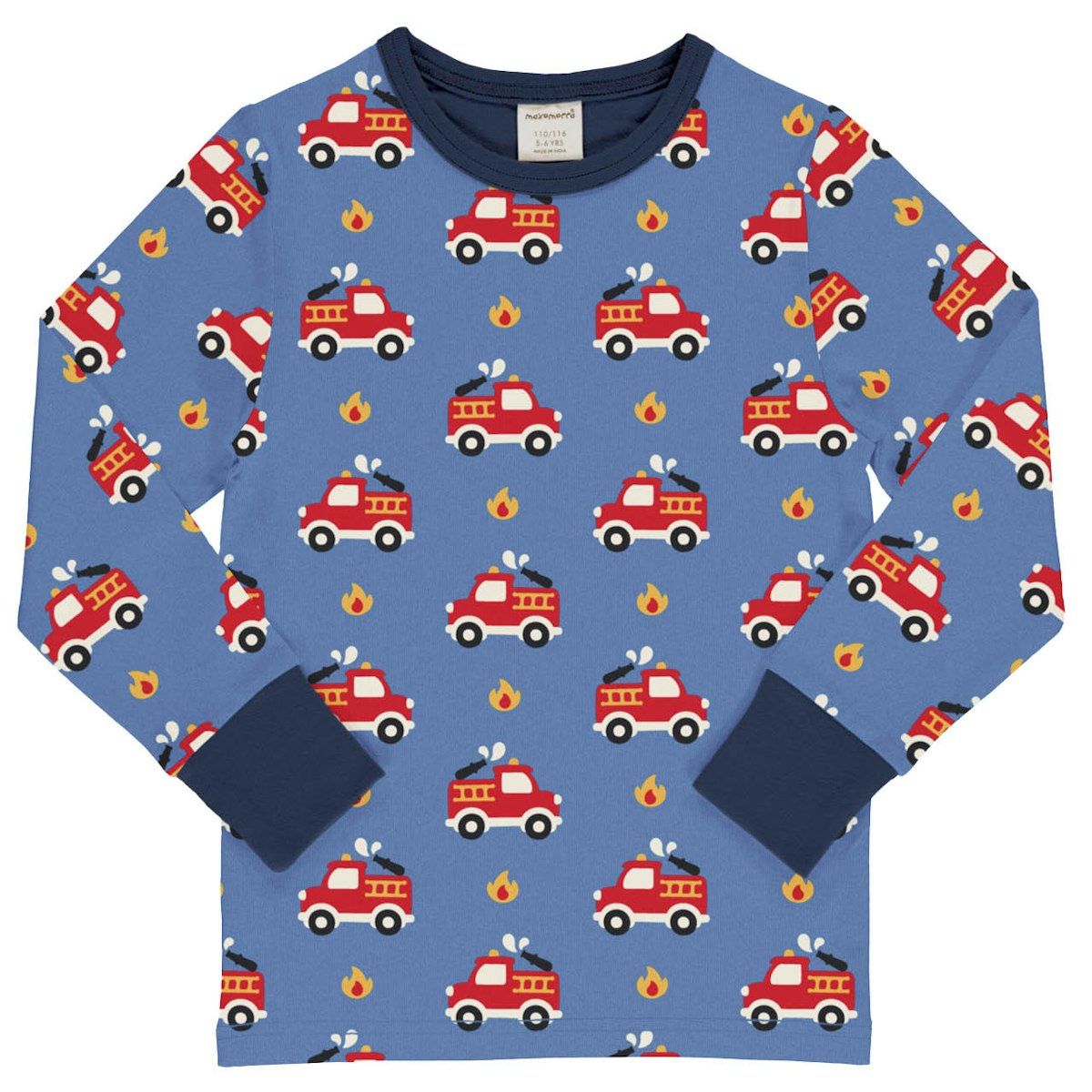 Weiches Langarmshirt Feuerwehrauto blau 98/104 Weiches Langarmshirt Feuerwehrauto blau 98/104