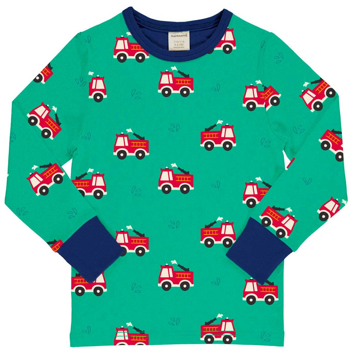 Weiches Langarmshirt Feuerwehrauto petrol 86/92 Weiches Langarmshirt Feuerwehrauto petrol 86/92