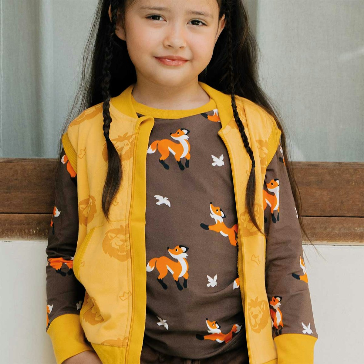 Weiches Langarmshirt Füchse braun 86/92 Weiches Langarmshirt Füchse braun 86/92