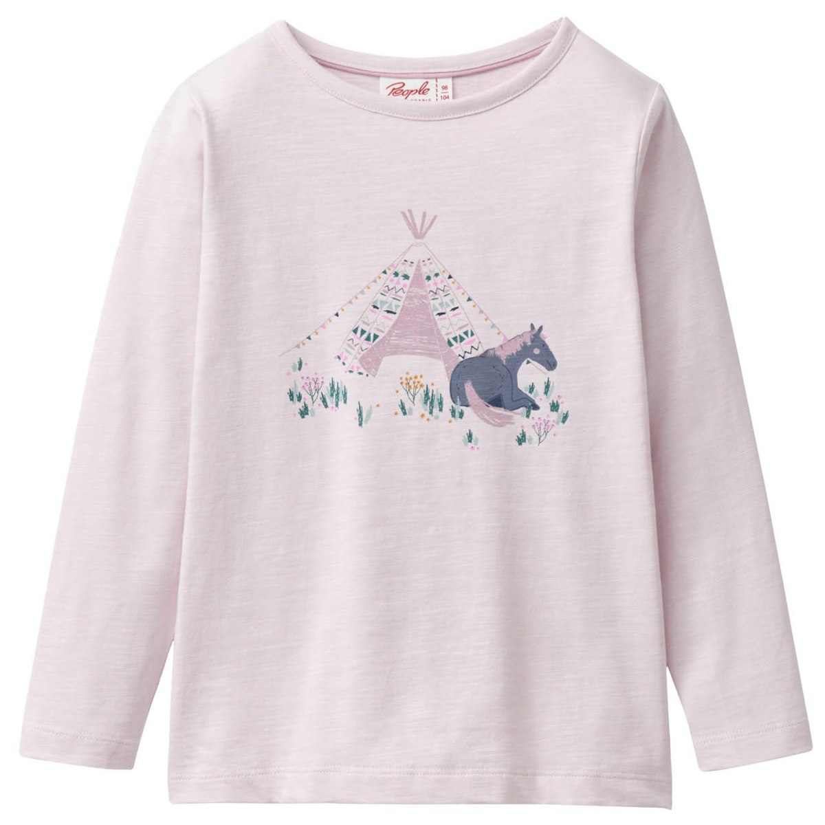 Weiches Langarmshirt Pferd flieder 98/104 Weiches Langarmshirt Pferd flieder 98/104