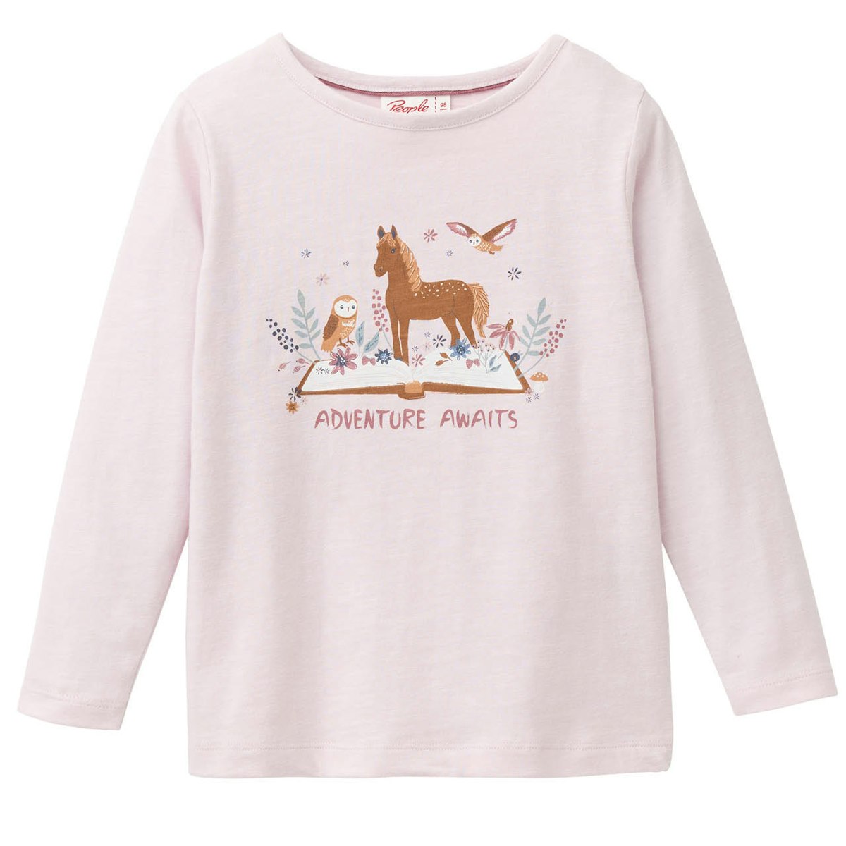 Weiches Langarmshirt Pferd hellviolett 110/116 Weiches Langarmshirt Pferd hellviolett 110/116