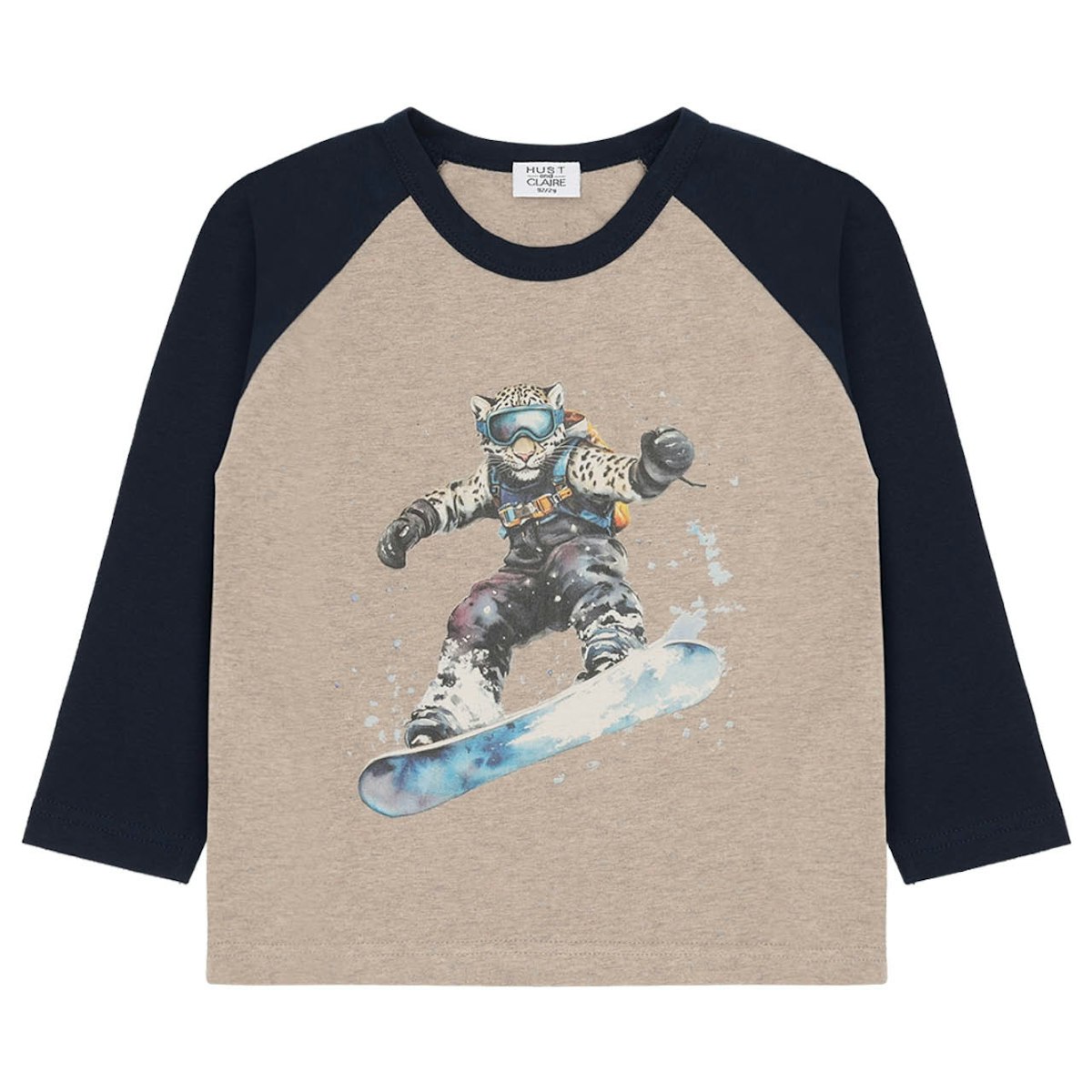 Weiches Langarmshirt Schneeleopard beige meliert 122 Weiches Langarmshirt Schneeleopard beige meliert 122