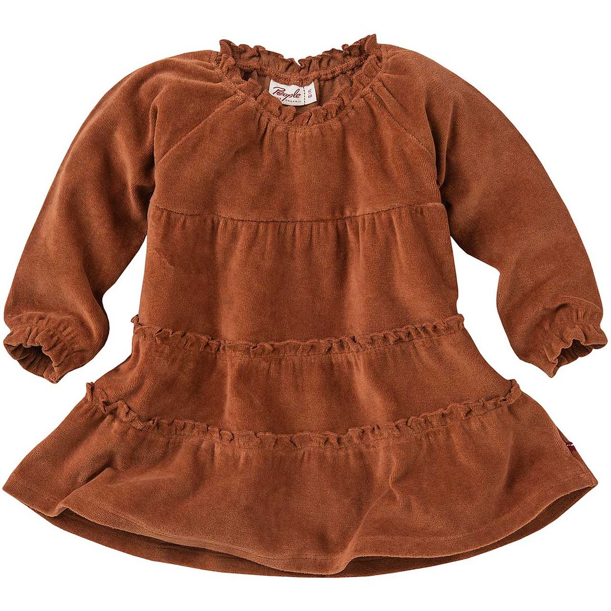 Weiches Nicki Langarmkleid zimtbraun 86/92 Weiches Nicki Langarmkleid zimtbraun 86/92