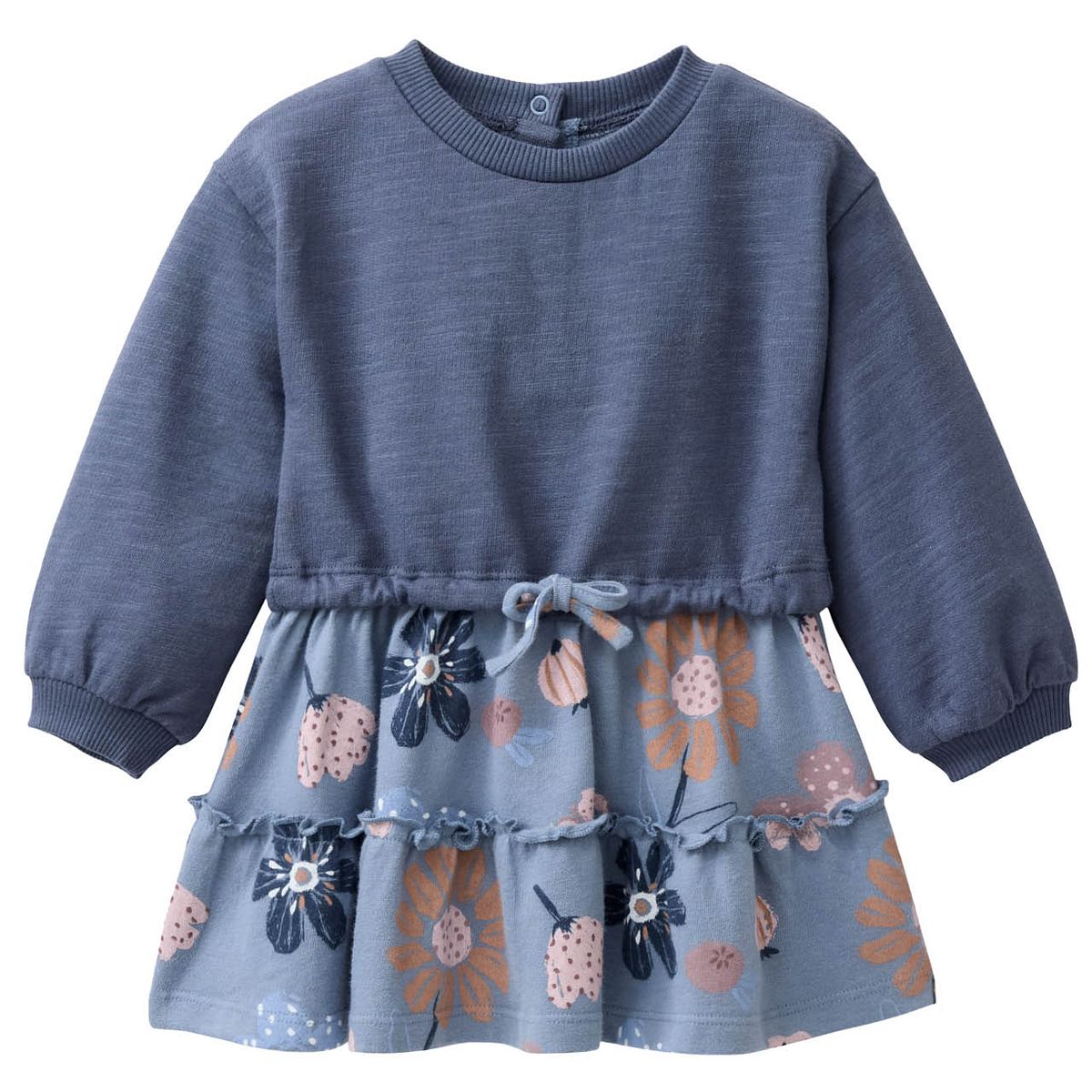 Weiches Sweatkleid langarm indigoblau 86/92 Weiches Sweatkleid langarm indigoblau 86/92