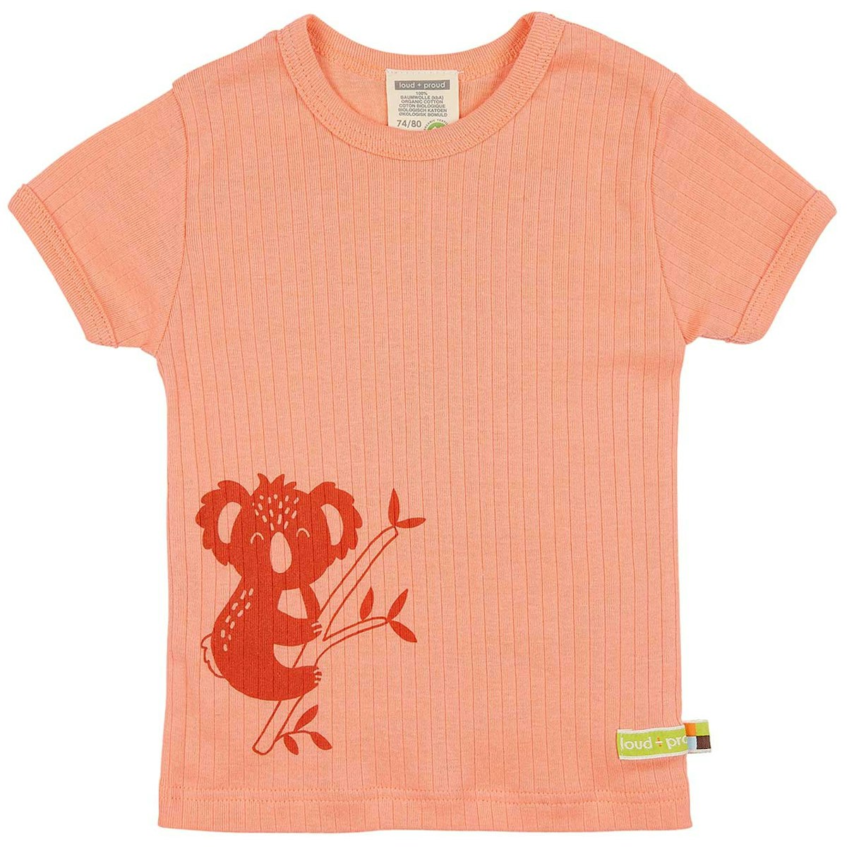 Weiches T-Shirt Rippe Koala apricot 62/68 Weiches T-Shirt Rippe Koala apricot 62/68