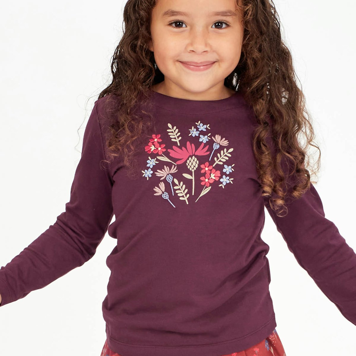 Weiches langarm Shirt Blumen pflaume 128 Weiches langarm Shirt Blumen pflaume 128