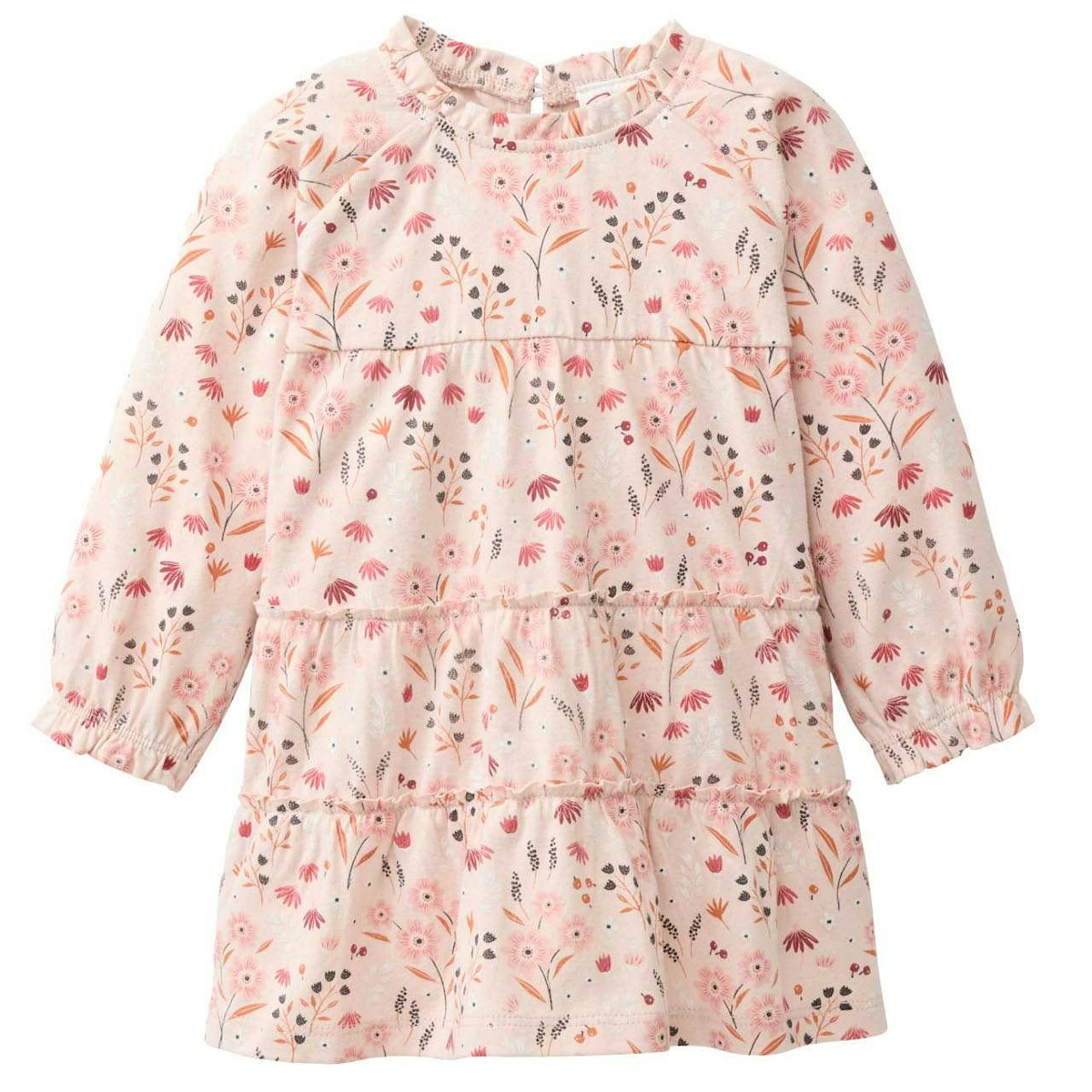 Weites Langarmkleid rosa geblümt 86/92 Weites Langarmkleid rosa geblümt 86/92