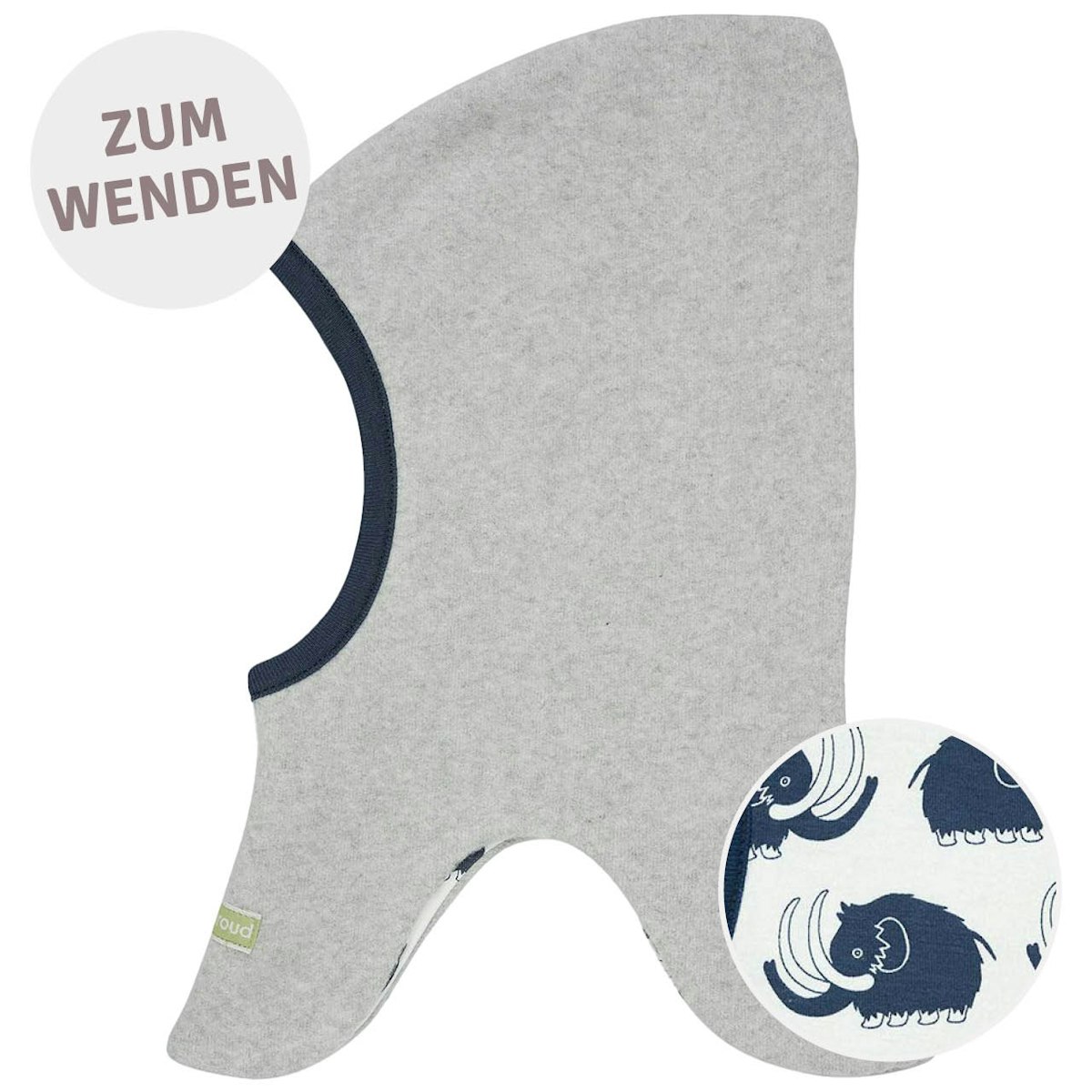 Wende Schlupfmütze Fleece grau melange 74 Wende Schlupfmütze Fleece grau melange 74