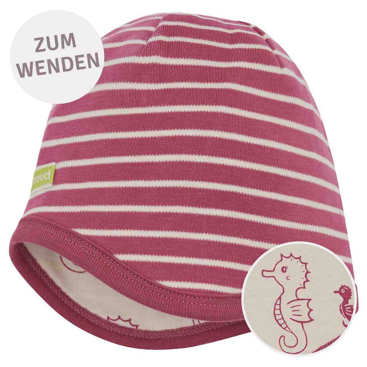 Wendemütze Ringel altrosa 122 Wendemütze Ringel altrosa 122