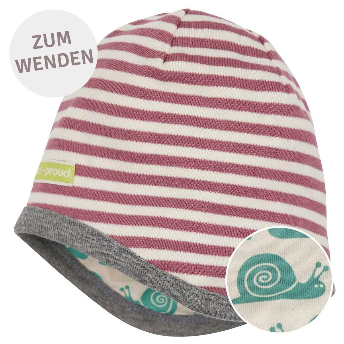 Wendemütze Ringel rosa 74 Wendemütze Ringel rosa 74