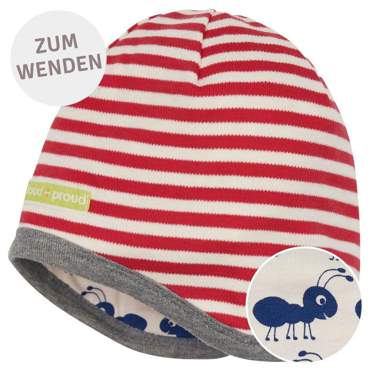 Wendemütze Ringel rot 98 Wendemütze Ringel rot 98