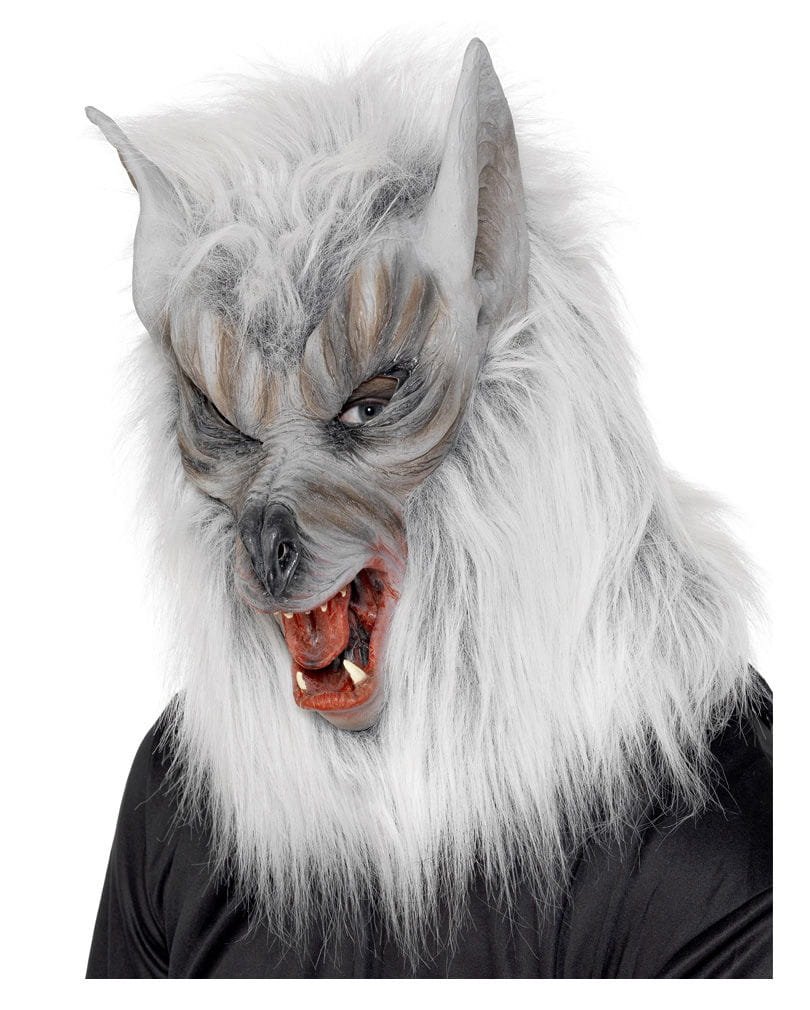 Werwolf Maske silbergrau Werwolf Maske silbergrau