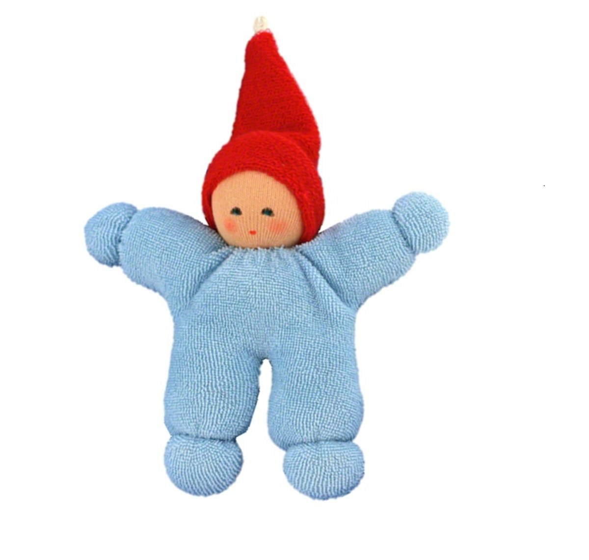 Wichtel 10 cm mit Rassel & Schlaufe - blau Wichtel 10 cm mit Rassel & Schlaufe - blau