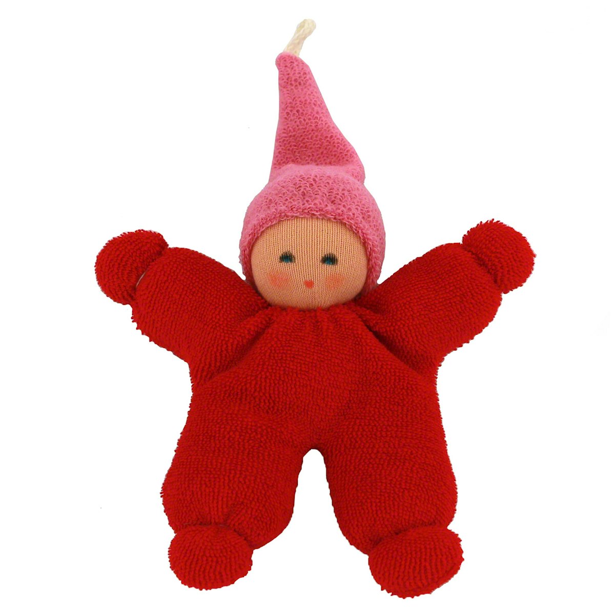 Wichtel 10 cm mit Rassel & Schlaufe - rot Wichtel 10 cm mit Rassel & Schlaufe - rot