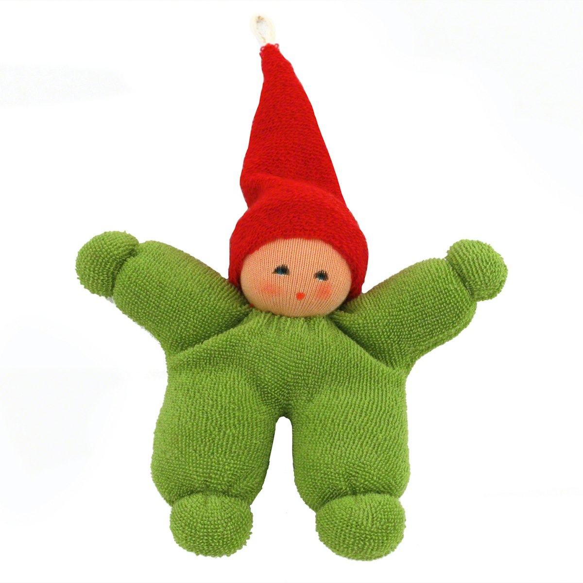 Wichtel mit Rassel 10 cm & Schlaufe - grün Wichtel mit Rassel 10 cm & Schlaufe - grün