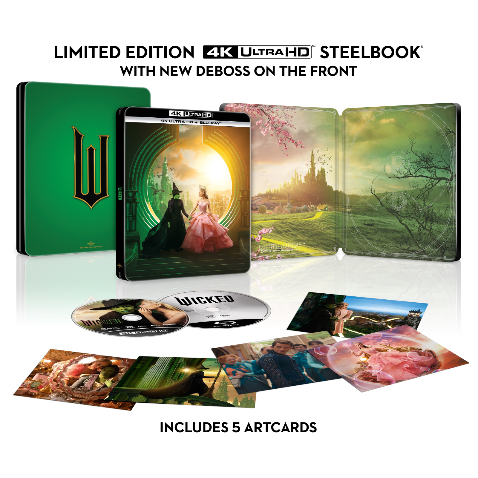 Wicked 4K UHD & Blu-Ray Steelbook & Artcards Wicked 4K UHD & Blu-Ray Steelbook & Artcards