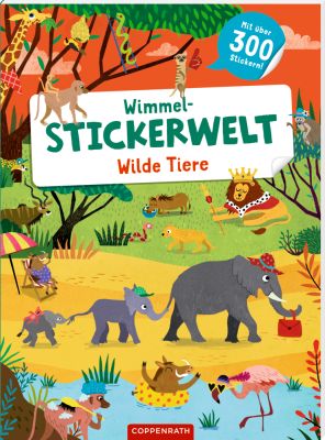 Wimmel-Stickerwelt: Wilde Tiere