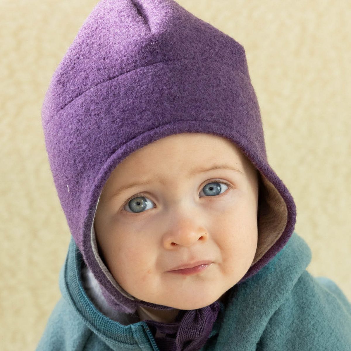 Wintermütze Wolle aubergine Ohrenschutz 46/50 Wintermütze Wolle aubergine Ohrenschutz 46/50