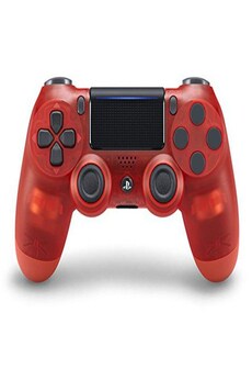 Wirless PS4 Controller for PlayStation Pro Slim and Standard - Red Transparent