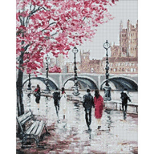 Wizardi Diamond Painting Packung City Brücke 38x48cm von Wizardi