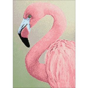 Wizardi Diamond Painting Packung Pinker Flamingo 27x38cm von Wizardi