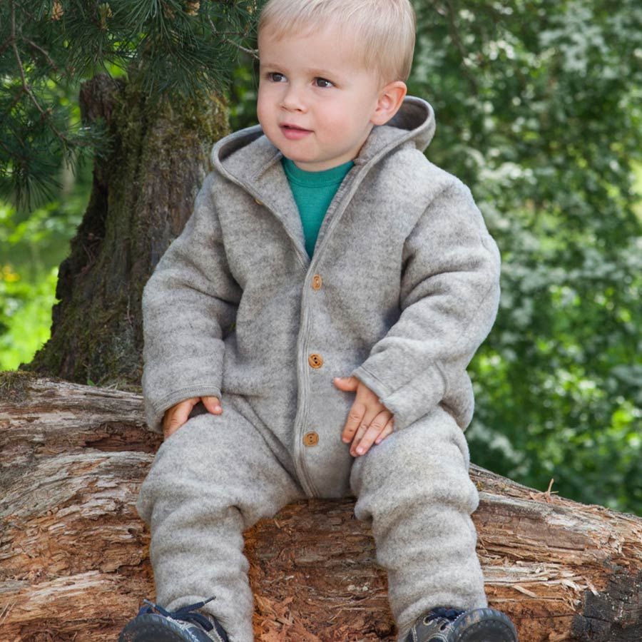 Woll Fleece Overall mitwachsend grau 68 Woll Fleece Overall mitwachsend grau 68