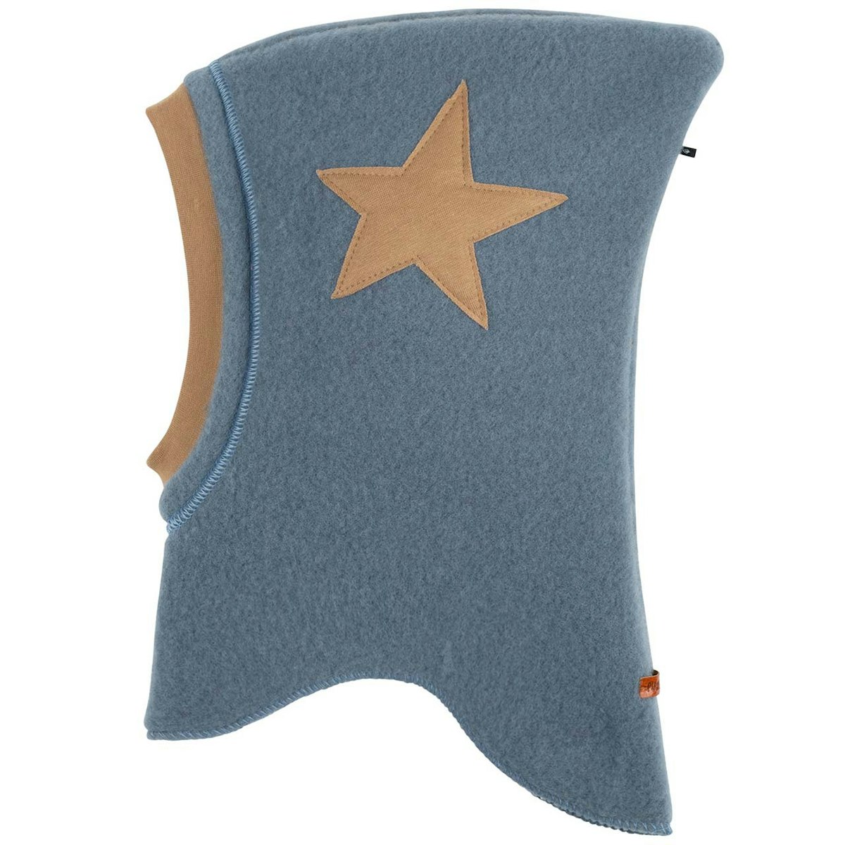 Woll Schlupfmütze Stern-Aufnäher blau 47 Woll Schlupfmütze Stern-Aufnäher blau 47